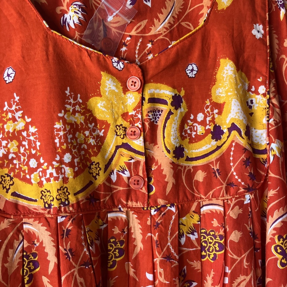 ONLY NECESSITIES Muumuu Dress Yellow/Orange  Floral 4X  (34/36) New Vacation - Picture 7 of 14